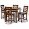 Baxton Studio Alora Grey Upholstered Walnut Brown Finished 5-Piece Wood Pub Set 172-9888-10903 - alternate 6